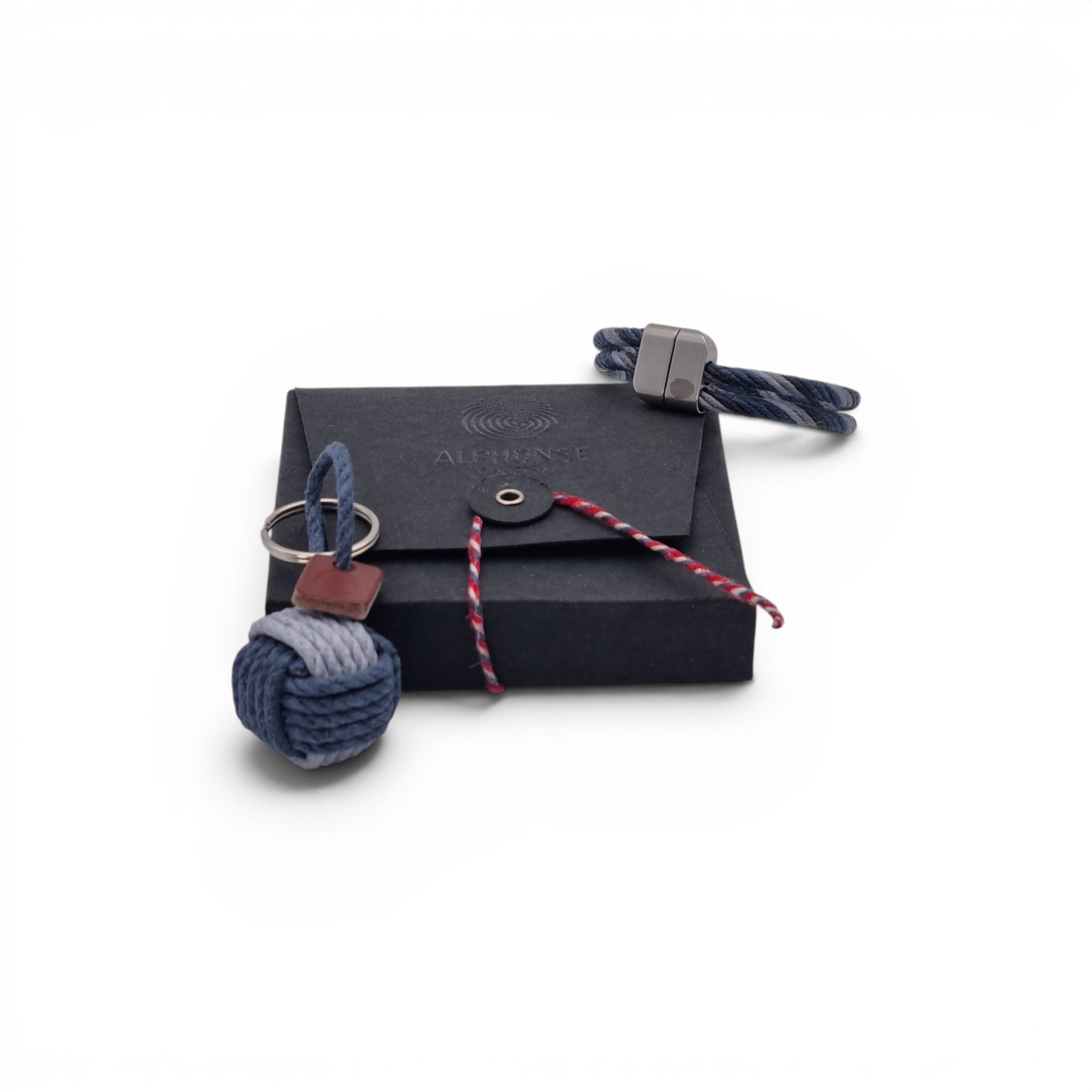 Kit bracelet et porte-clé Noir Pure
